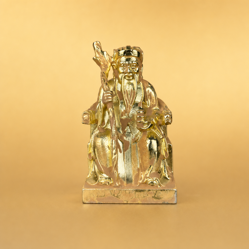 NEXT147_studio_front Tudigong (土地公) Gold-Finish Statue – Prosperity & Protection · 7.7 cm - Image 1
