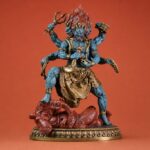 六臂大黑天神像｜彩绘黄铜・高25厘米
