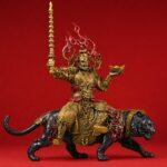 Zhao Gongming (赵公明财神) Black Tiger Statue – Wealth & Protection · 35 cm
