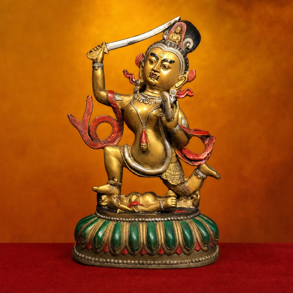 NEXT163_studio_front Manjushri (文殊菩萨) Copper Statue – Wisdom & Clarity · 28.5 cm - Image 1