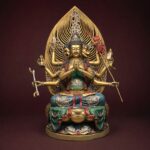 Doumu Yuanjun (斗母娘娘) Painted Copper Statue – Protection & Good Fortune · 39 cm