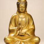 观音菩萨镀金铜像｜阖家平安・高28厘米