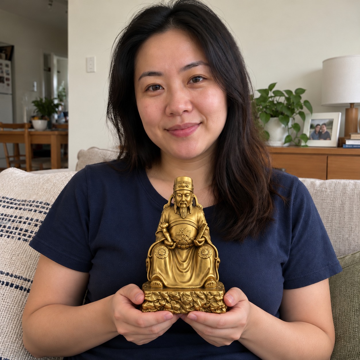 Wenchang Dijun (文昌帝君) Statue – Wisdom & Study Focus · 18 cm held by a woman in an Australian home