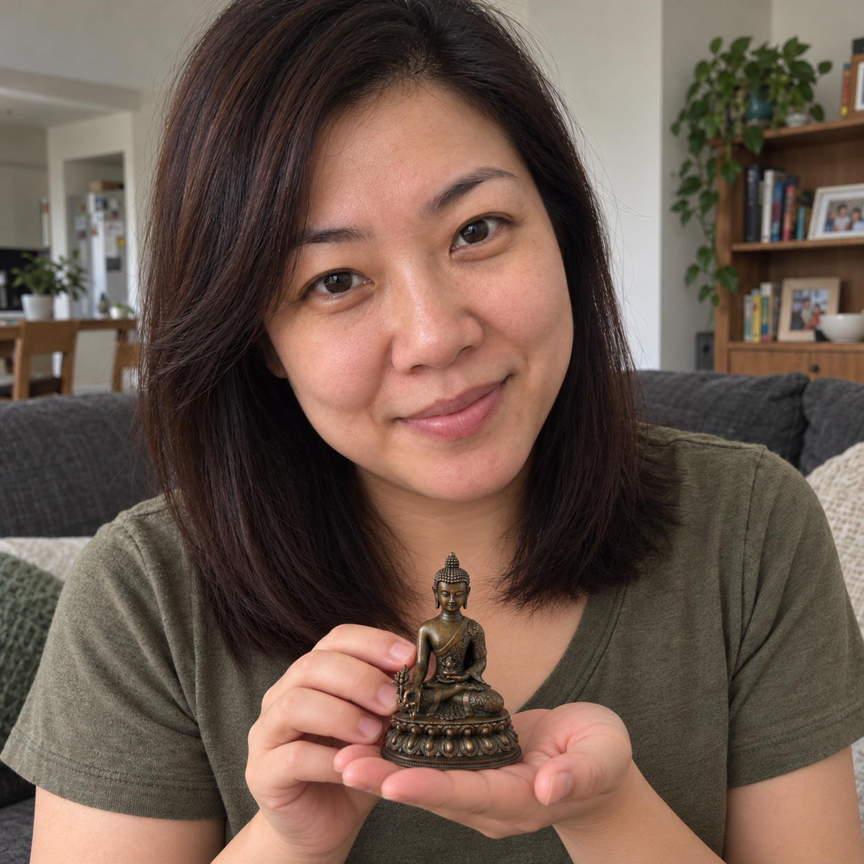 Medicine Buddha Bronze Statue – Health, Recovery & Wellbeing Blessings 7 × 4 × 10 cm